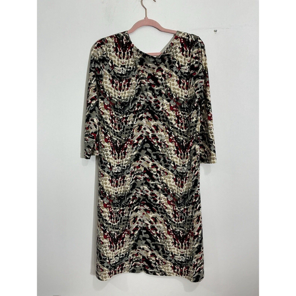 Womans Effortless Style By Citi Knits Multicolor Geometric Midi Dress Medium - Picture 2 of 7